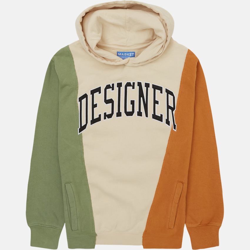 Market Sweatshirts DESIGNER PANEL HOODIE BASIL GREEN